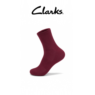 Clarks其乐经典百搭情侣款新年红色中筒袜亲肤干爽舒适耐穿