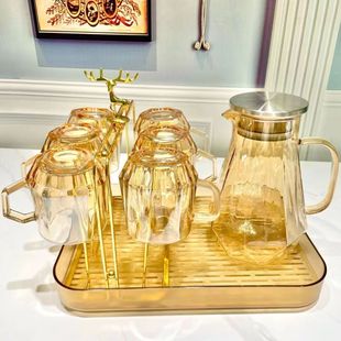 大容量六角六棱水壶 钻石冷水壶家用凉水凉茶壶玻璃耐高温日式
