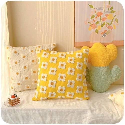 2025新款北欧风ins太阳花抱枕靠垫组合卧室飘窗花朵抱枕套拆洗