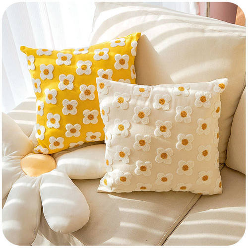 2025新款可拆洗小清新花朵抱枕太阳花客厅飘窗坐垫组合设计精美