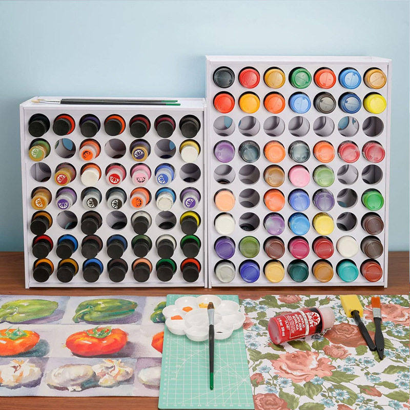 亚马逊颜料收纳架大容量洞洞板免打孔油漆桌面分类收纳置物架子,收纳整理,CD架,淘宝优惠券,粉丝福利购,淘宝优惠卷