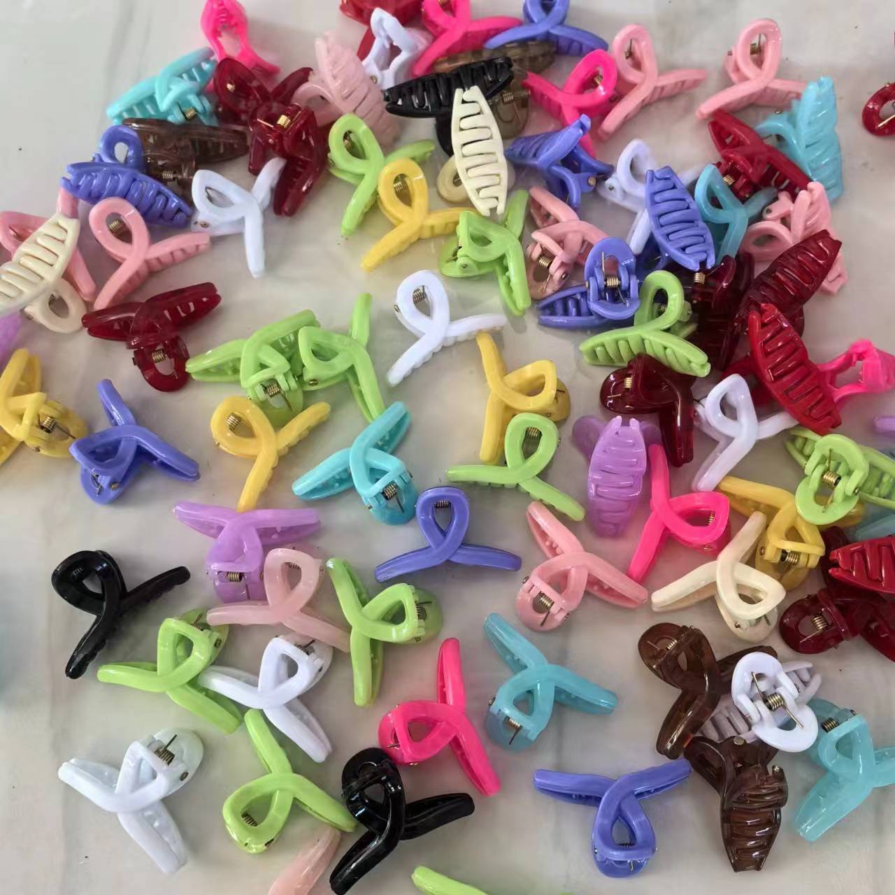 果冻色可爱精致小抓夹韩版百搭刘海侧边小爪夹少女心纯色绿色发夹