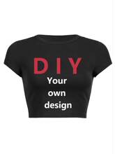 Design your Text women crop top custom printed your t shirt