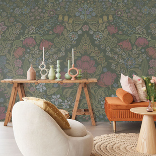 花卉 现代北欧 进口墙纸POSY 荷兰原装 餐厅卧室沙发背景墙壁画