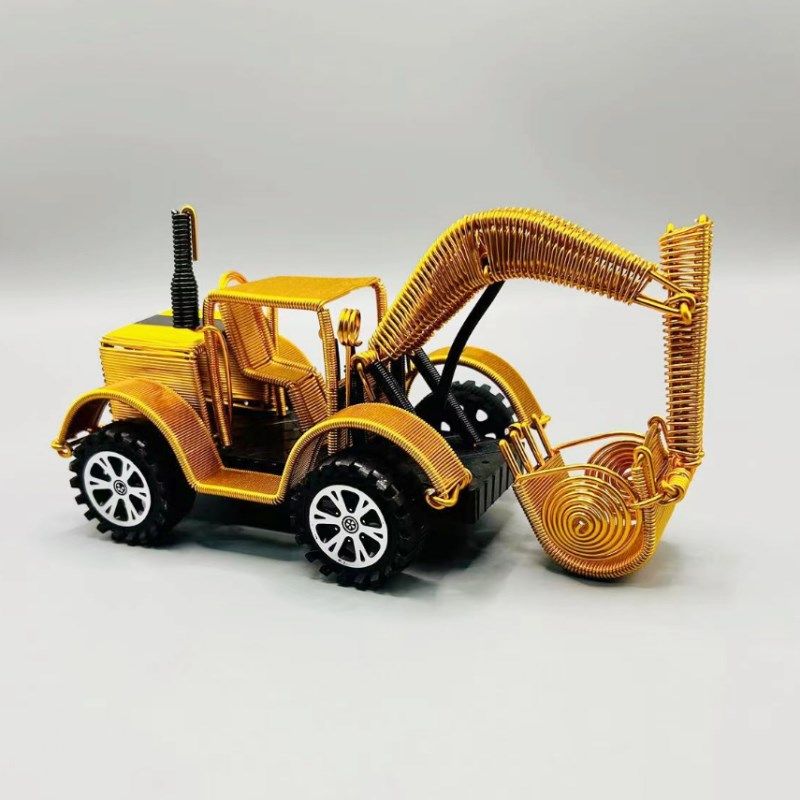 手工铝线编织挖掘机模型儿童玩具创意礼N物金属铁丝铲车工程车,特色手工艺,其他特色工艺品,淘宝优惠券,粉丝福利购,淘宝优惠卷