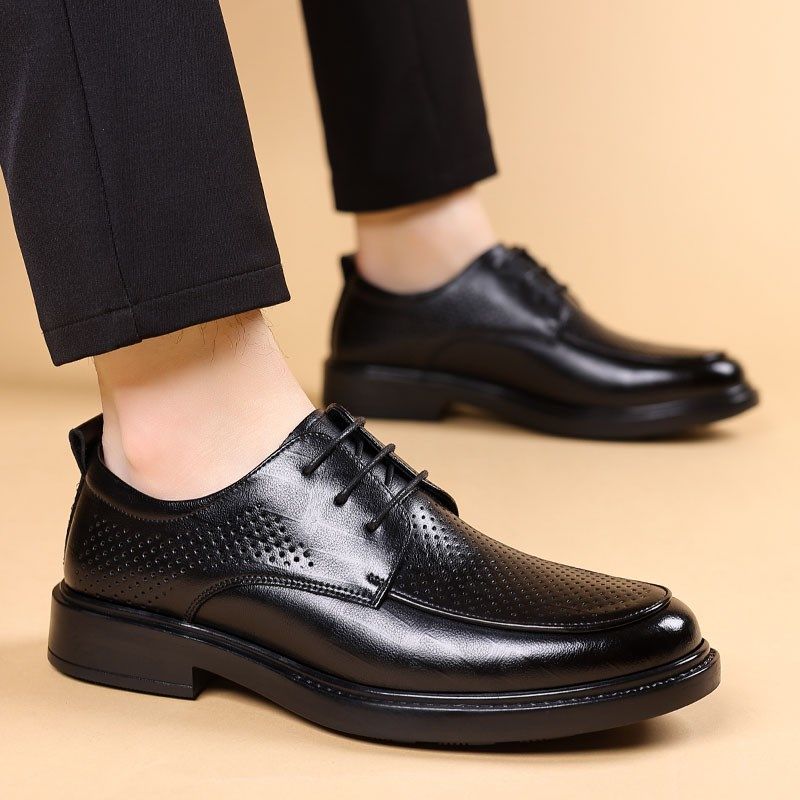 夏季皮鞋男商务正装韩版休闲男士真皮H镂空透气内增高上班皮凉鞋,流行男鞋,正装皮鞋,淘宝优惠券,粉丝福利购,淘宝优惠卷