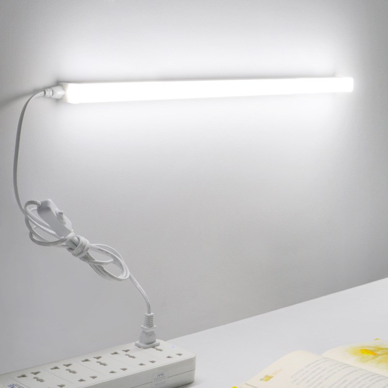 直插式led灯条插座灯日光灯管插头带开关超亮照明U宿舍桌灯有线台