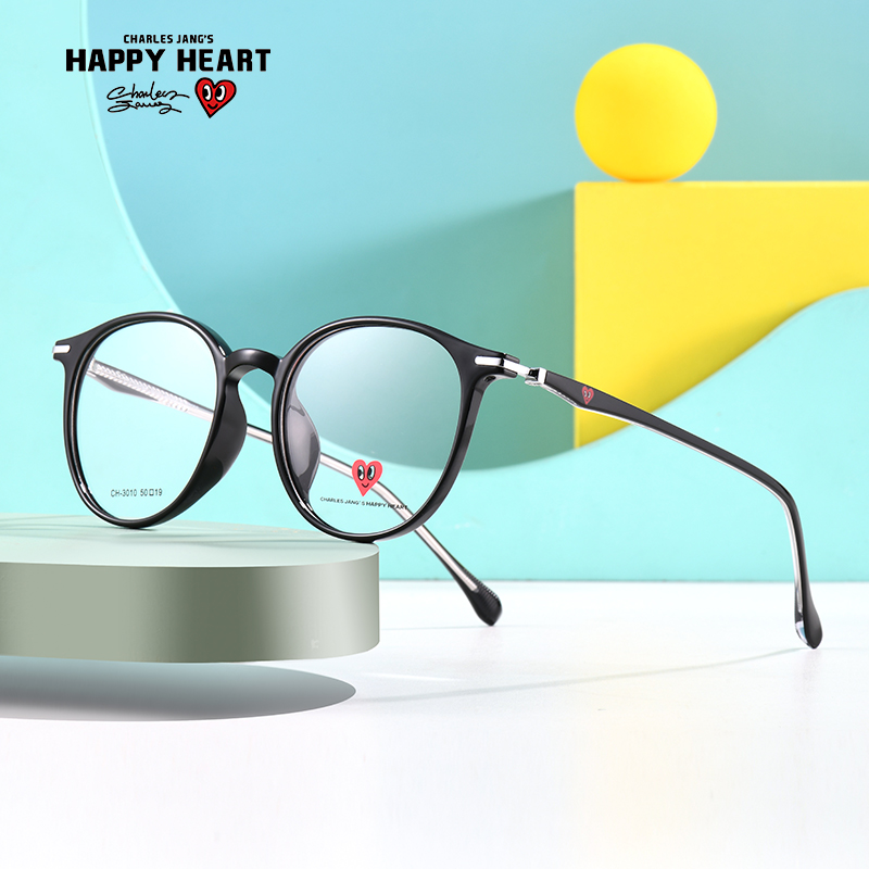 素颜框架女圆脸渐变色超轻近视眼镜男显脸小网红款百搭防蓝光3010