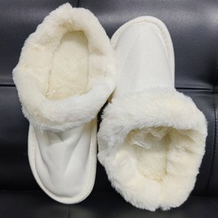 洞洞鞋加绒内胆适配雪屋泡芙云朵厨师鞋黑色棉套保暖毛绒大码鞋套