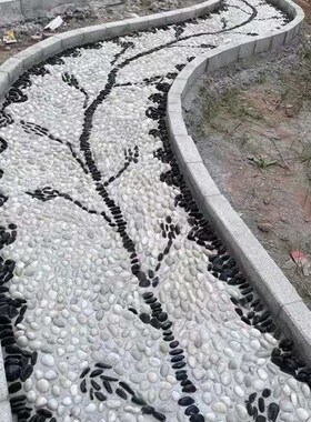 新款50斤白色j抛光鹅卵石大小鹅软石雨花石原石庭院阳台铺路铺地