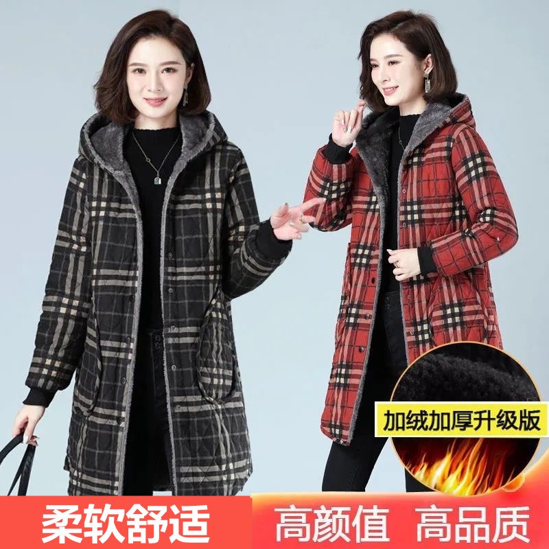 干活穿的罩衣女工作服长款冬天加厚新款加绒加厚防脏202Z3新款围