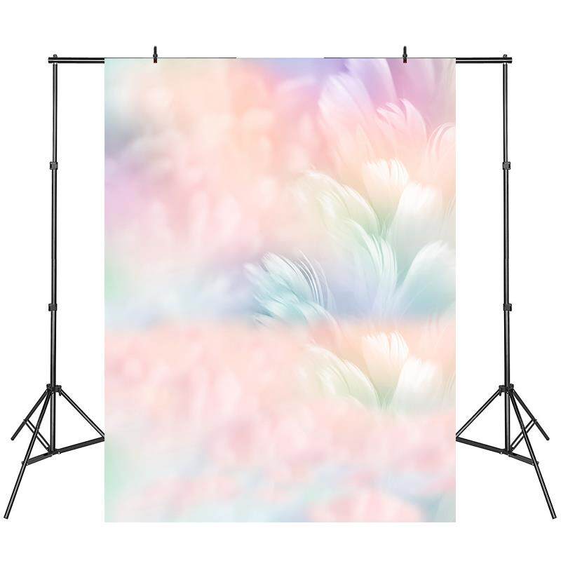 2024新品粉色羽毛摄影背景布影楼儿童室内写真照相馆拍照背景布