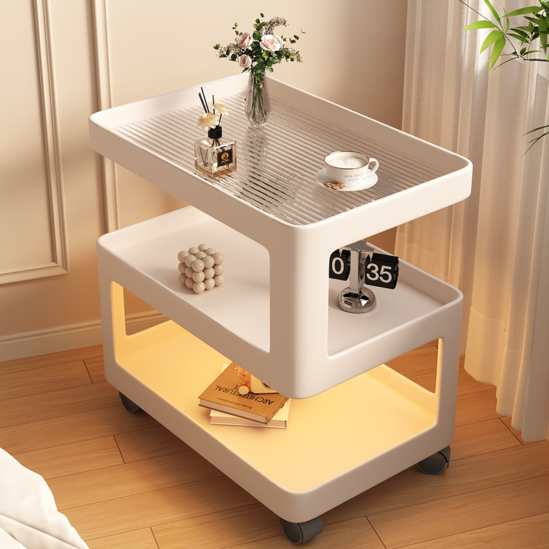 可移动茶几客厅家用沙发边几侧边柜置物架带轮高级感创意床头边柜