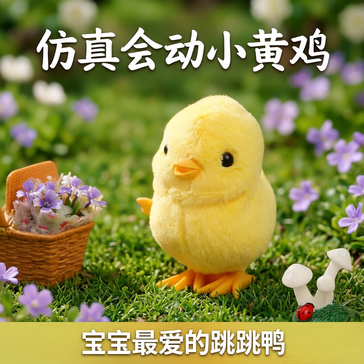 婴幼儿消耗宝宝体力神器发条玩具小鸡上链会动仿真小黄鸡1岁2儿童