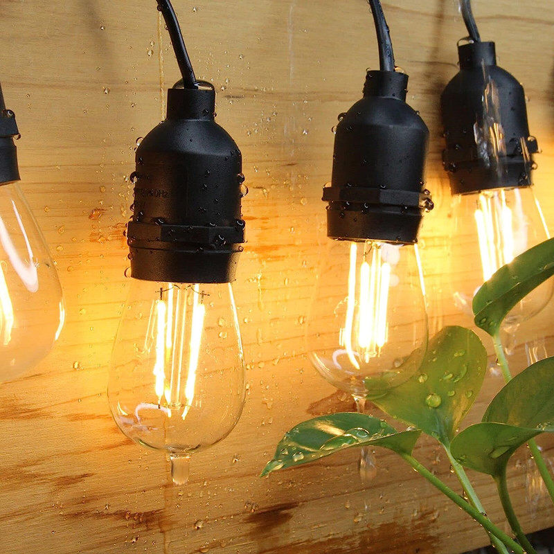 欧规220V复古S14户外防雨工程yLED装饰灯串E27节日婚庆民宿气氛灯