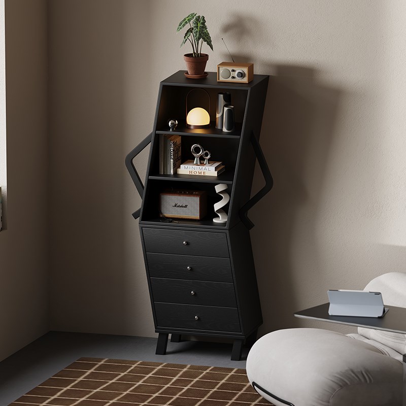 创意设计高柜现代轻奢客厅电视侧边柜靠墙立柜厨房储物Z柜收纳斗