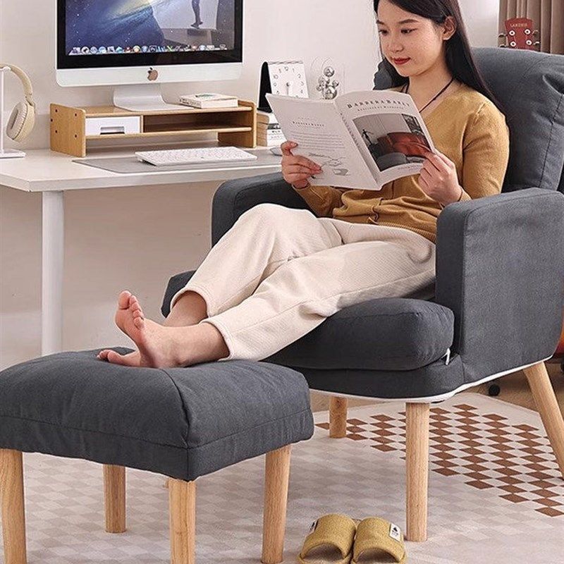单人沙发椅女生可躺可睡单椅休闲轻奢高级感客厅舒服久坐靠背座椅