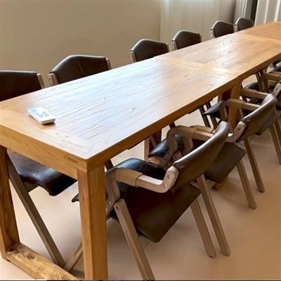 纯实木老榆木简约现代书桌长条大桌子原木饭卓家用餐祟茶桌面