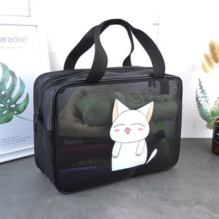 洗漱包男士洗浴包洗簌用品收纳袋洗刷牙具学生网眼沐浴兜旅行洗澡