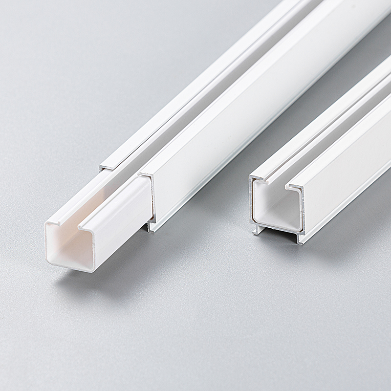 窗帘轨道b滑轮滑轨铝合金导轨滑道双轨道直轨侧装罗马杆窗帘杆顶