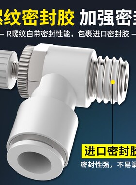 AS限出型直角节流阀调节接头AS1201F/2201F/3201F/4201F气动接头