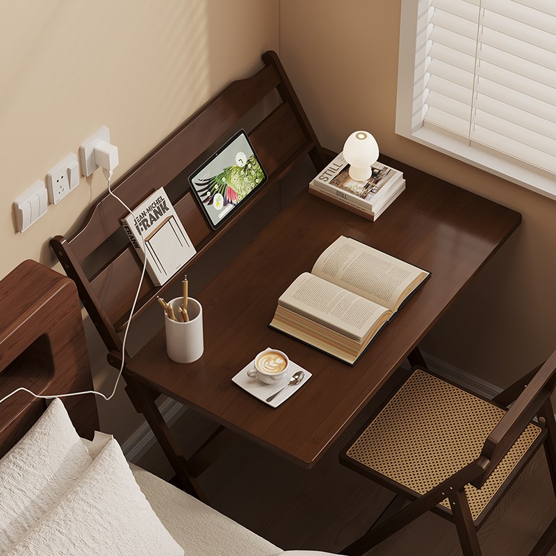 卧室小型儿童学习j桌床头床边中古折叠桌出租屋2025新款办公电脑