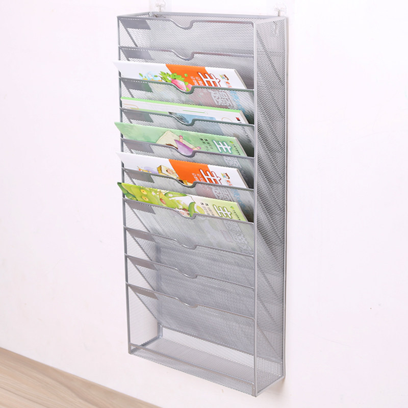 10层壁挂架金属铁艺挂墙式A4文件架网格办公资料书报展示架子收纳,文具电教/文化用品/商务用品,文件座/文件架/文件框,淘宝优惠券,粉丝福利购,淘宝优惠卷