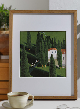 时几初实木挂墙画框装裱4K8K2素描纸木框订制四开16A4a3 36寸相框