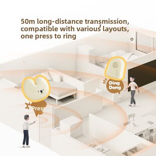 MUID门铃可爱家用无线自发电超远距离门钟入户提醒叮咚老人呼叫器