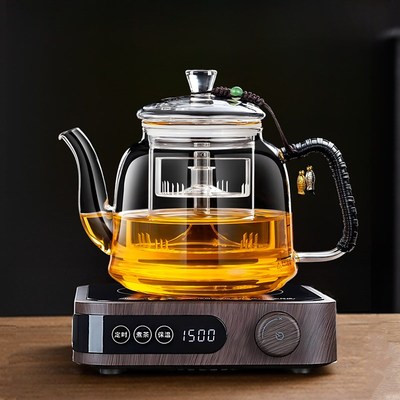 2024新款蒸煮玻璃茶壶电陶炉煮茶器烧水养生壶泡茶专用茶具煮茶炉