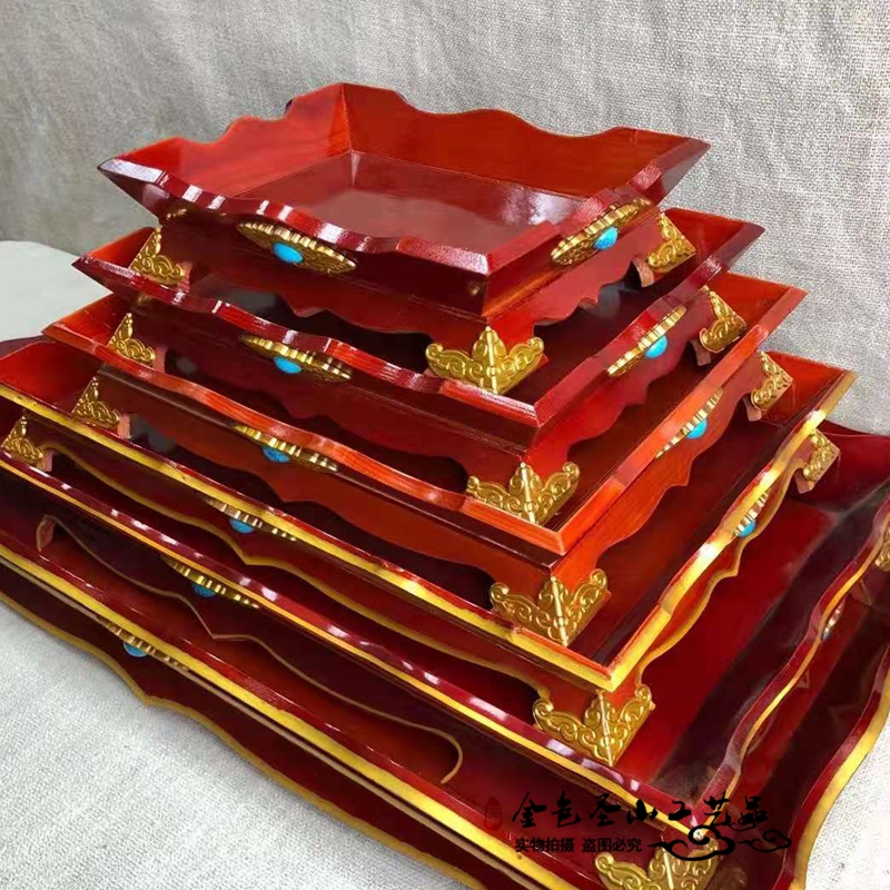 蒙古烤全羊盘手把肉盘q羊腿托盘蒙古族特色餐具蒙餐专用实木餐盘