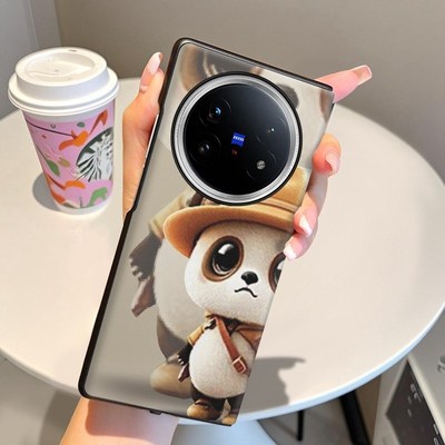 探险熊猫适用vivoXFold5手机壳翻盖全包中轴铰炼XFold3Pro折叠屏