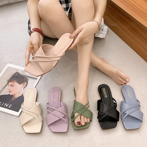 shoeswomen粗跟网红凉鞋