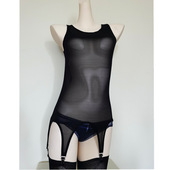 金属扣性感内衣透明网纱 6扣背心款 吊袜带 外贸热卖 2020欧美新款