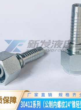 高压油管接头 德国公制H型 轻型系列 直咀 30412  扣压式液压接头