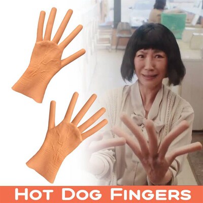 Hot dog fingers新款万圣节派对cosplay热狗手套装扮道具搞怪装扮