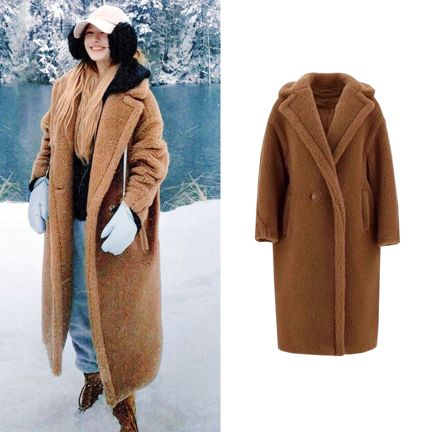 现货/爆款赵露思同款泰迪熊大衣