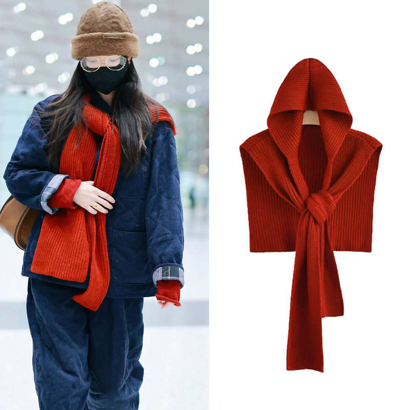 倪妮同款针织披肩女秋冬外搭围巾韩系氛围感时尚保暖帽子围脖一体,服饰配件/皮带/帽子/围巾,围巾/丝巾/披肩,淘宝优惠券,粉丝福利购,淘宝优惠卷