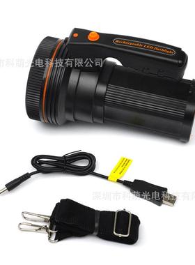外贸手提灯探照灯塑料充电9000毫安USB手持手电筒953黑色