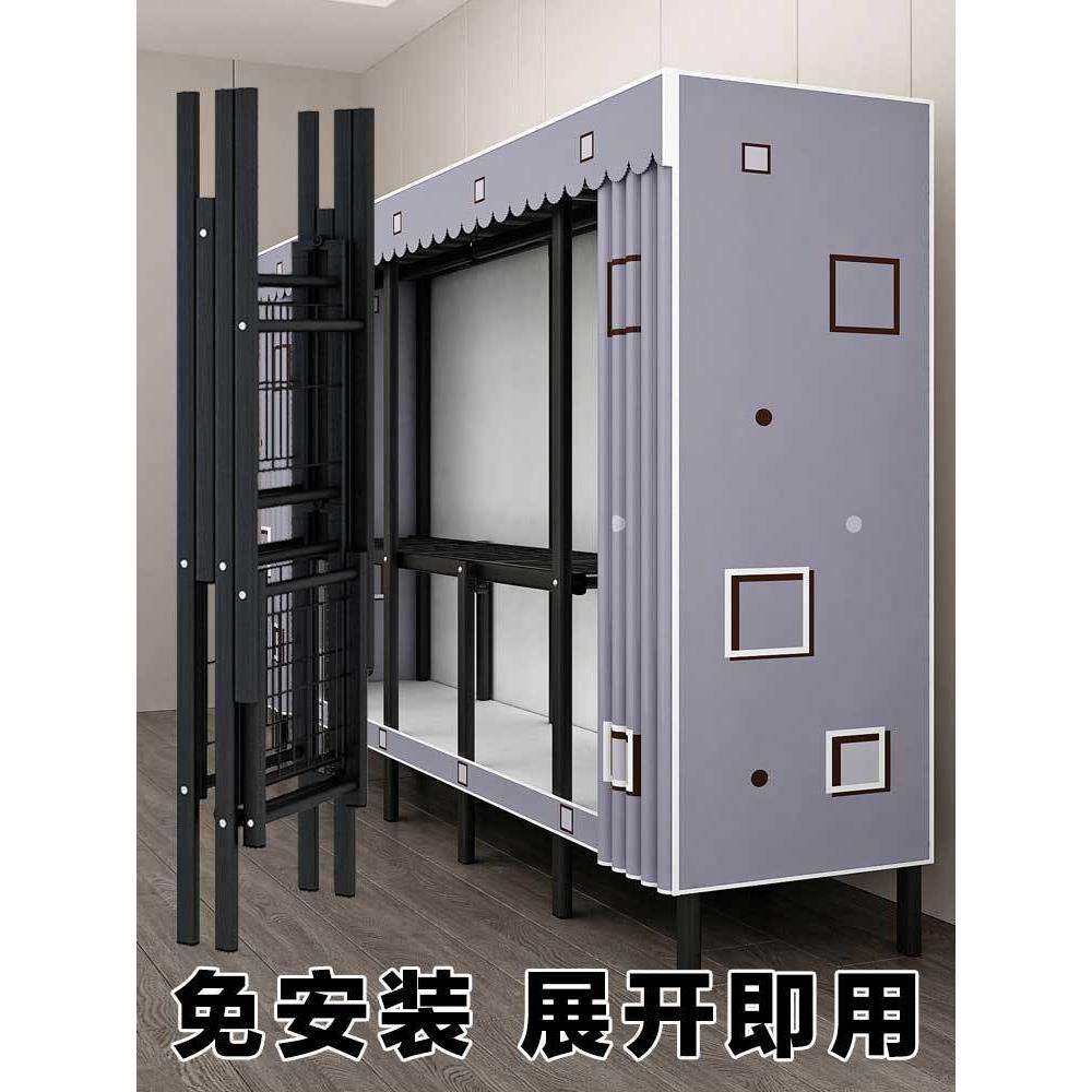 简易衣柜免安装折叠布衣柜家用卧室出租房用钢架结实耐用收纳衣橱