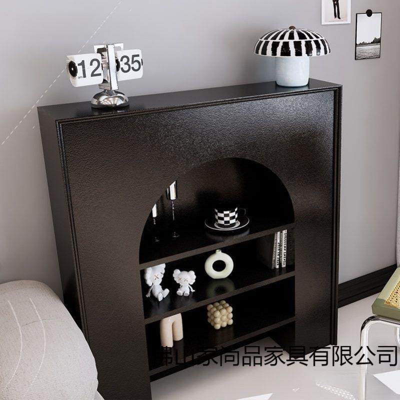法式壁炉柜装饰柜室内客厅黑色白色简约民宿玄关摄影置物架收纳柜