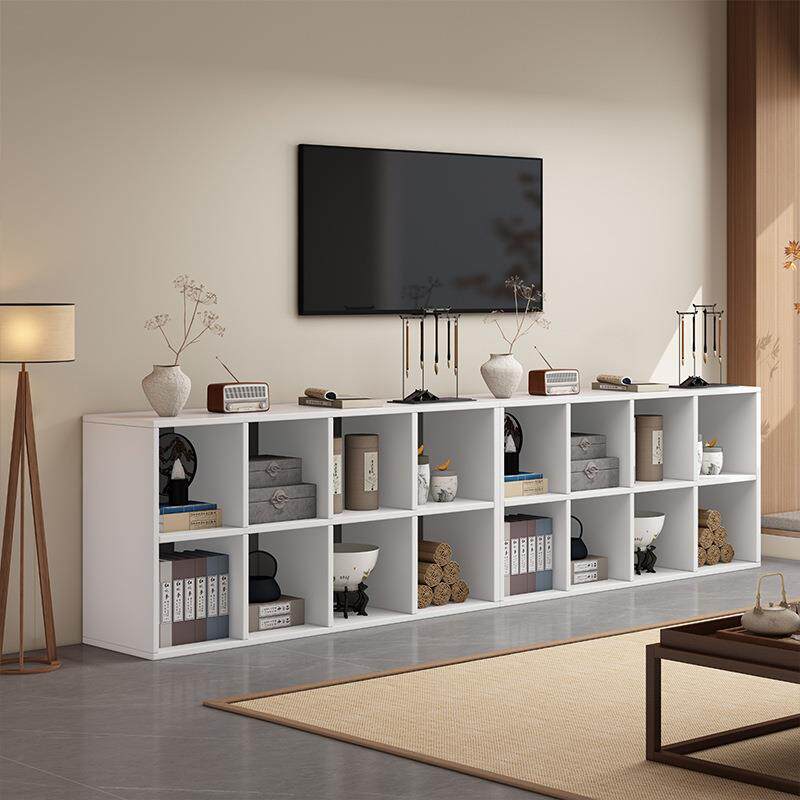 家用一体落地格子书架电视柜置物架矮书柜客厅靠墙组合简易收纳柜