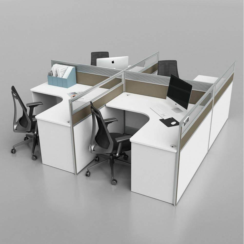 高端办公桌简约现代四人位员工卡座办公室桌椅组合电脑屏风卡位