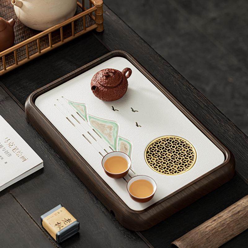 2024新款家用茶盘中式密胺托盘排储两用陶瓷小型干泡茶具沥水茶台,电子元器件市场,其它元器件,淘宝优惠券,粉丝福利购,淘宝优惠卷