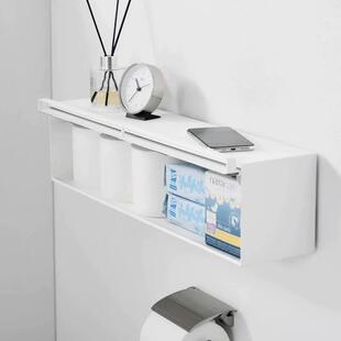 长款厨卫墙壁收纳整理盒打孔带盖防尘收纳架多功能小物件收纳箱