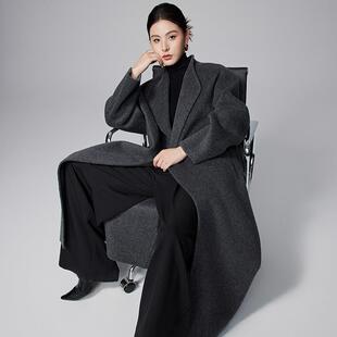 [本初]row慵懒风浴袍双面羊绒大衣2024秋冬系带加长款羊毛大衣女