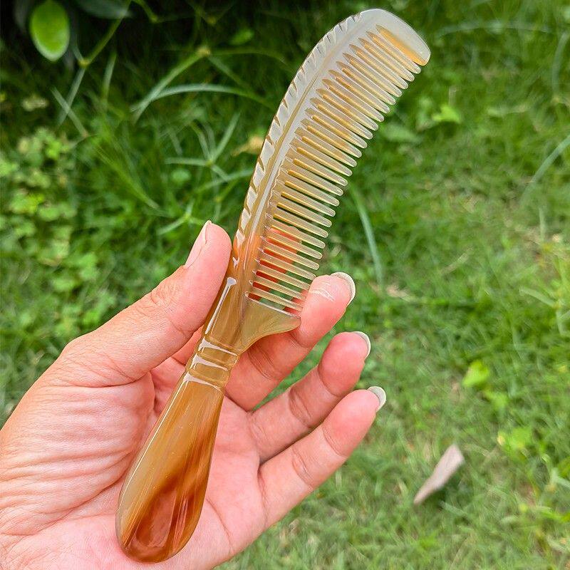 牦牛角梳子女士家用加厚按摩梳手工精品防静电正宗牛角梳