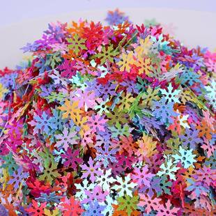 爆款9mm雪花珠片亮片饰品配件幻彩美甲片史莱姆填充物雪花亮片