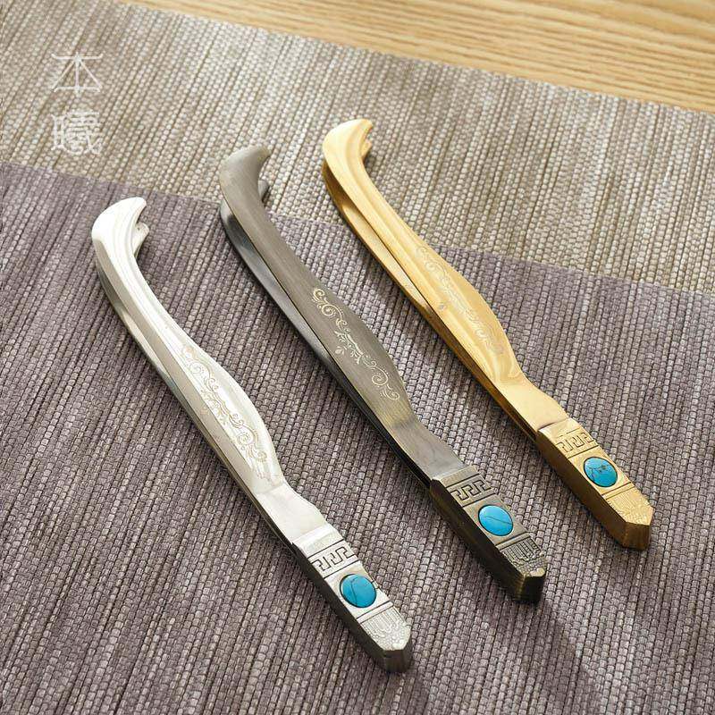 爆款304不锈钢茶夹功夫茶具配件中式禅意茶镊子泡茶工具茶杯夹子