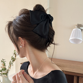 黑色大号赫本风抓夹2025新款 韩国气质高级感鲨鱼夹饱满后脑勺头饰